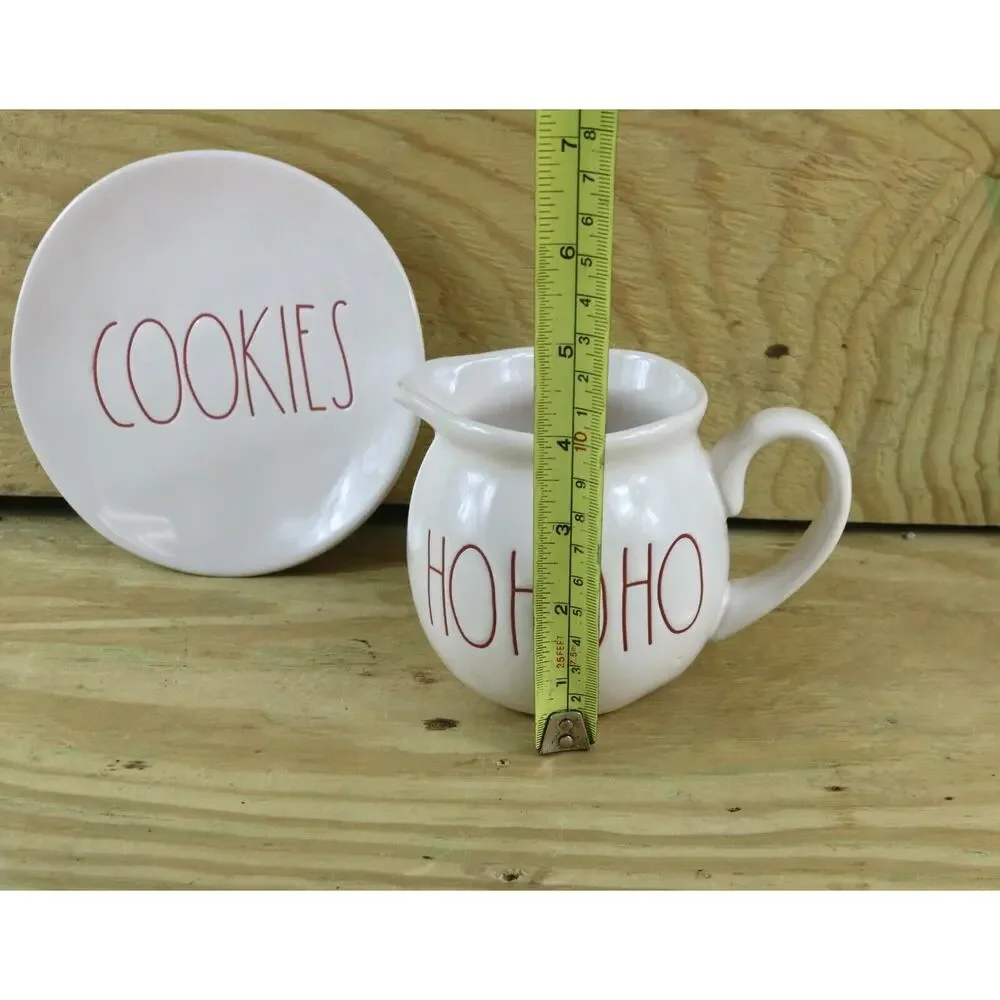 Rae Dunn Plates Set Lot of 3 Cookie Plates and Milk Pitcher Christmas Holiday